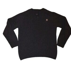G STAR RAW Mens XL Jumper Sweater Pullover Dark Gray  Wool Blend V-Neck